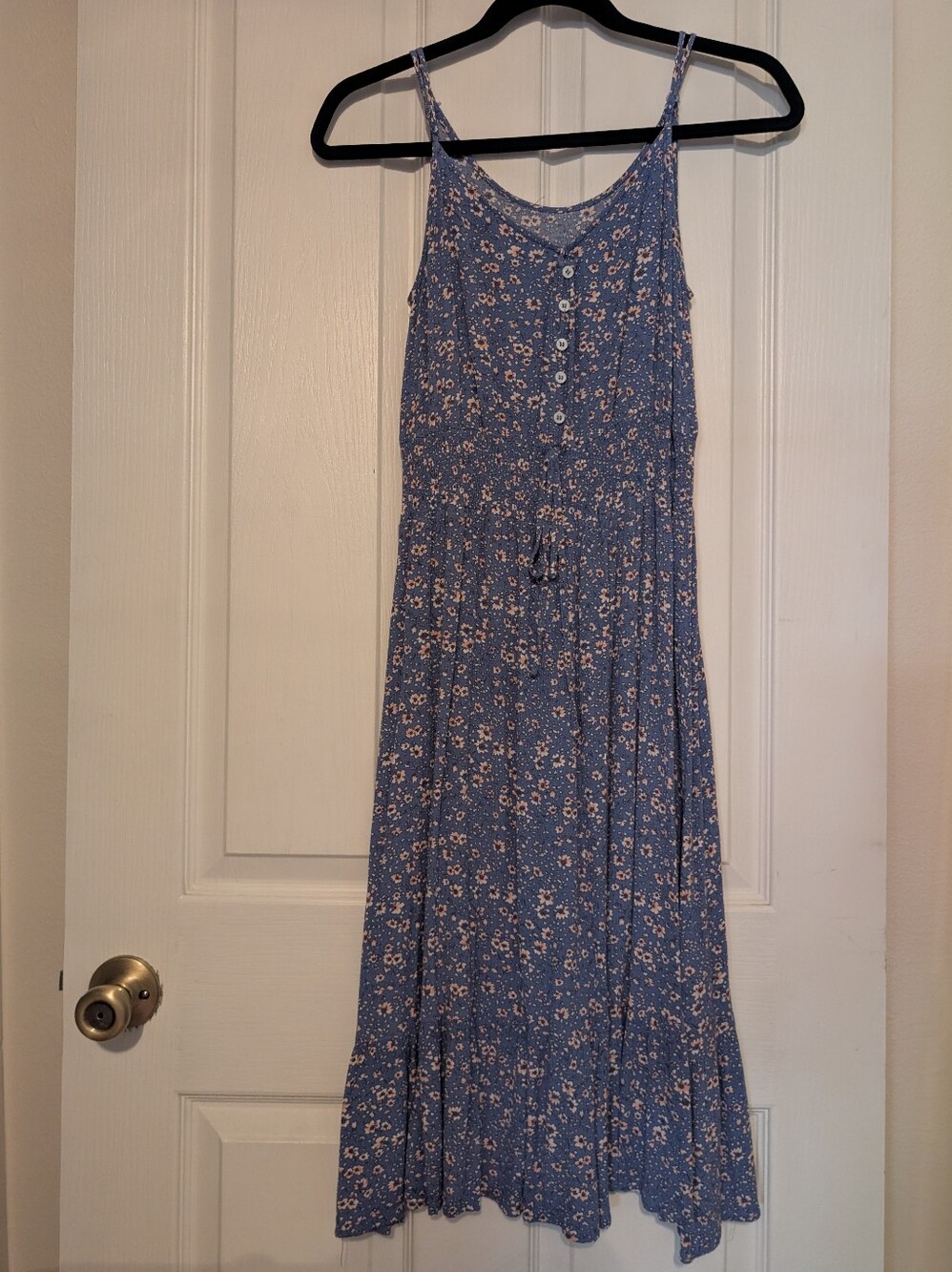 Lulu's Blue Floral Midi Dress